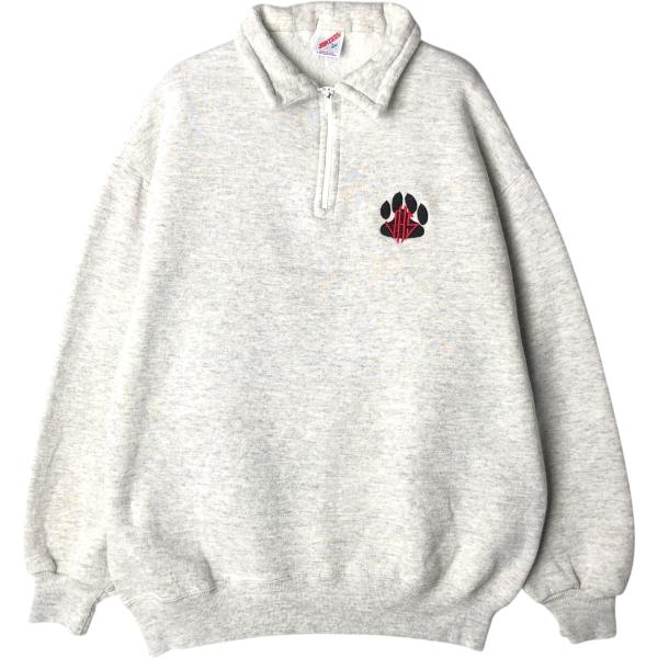 古着 80~90年代 ジャージーズ Jerzees 襟付き ハーフジップスウェットシャツ トレーナー...