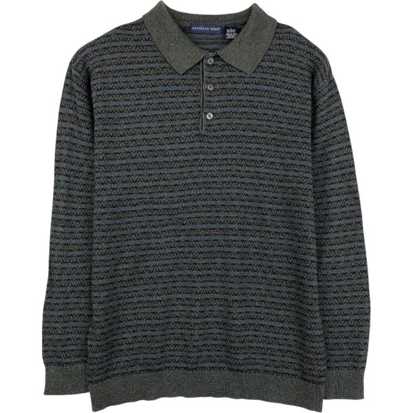 古着 90年代 Northern Isles 総柄 ポロニットセーター メンズL相当 ヴィンテージ ...