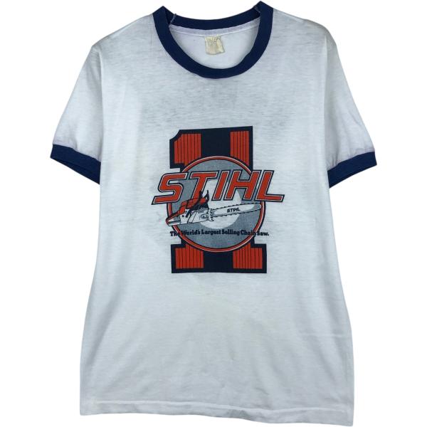 古着 90年代 STIHL スチール アドバタイジング リンガーTシャツ レディースS相当 ヴィンテ...
