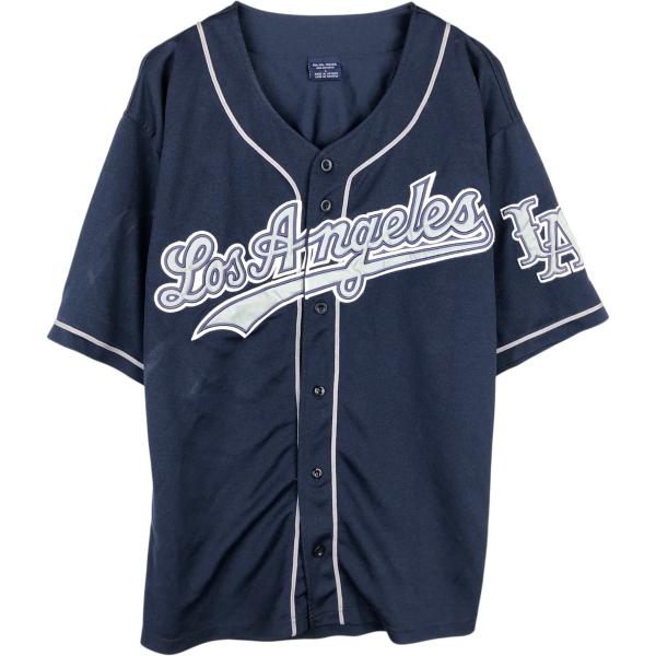 古着 MLB LOS ANGELES  DODGERS ロサンゼルスドジャーズ ゲームシャツ ベース...
