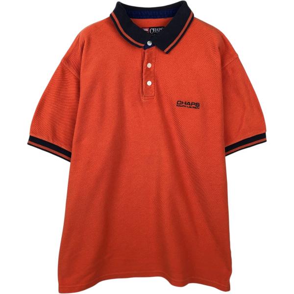古着 ラルフローレン Ralph Lauren CHAPS チャップス 半袖 ポロシャツ メンズL相...