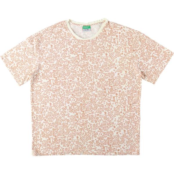 古着 United Colors of Benetton Keith Haring 総柄 アートTシ...