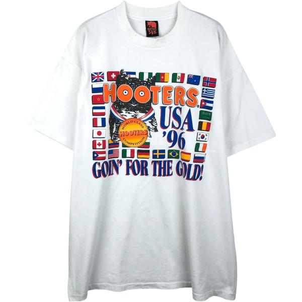 古着 90年代 NATIVE SUN HOOTERS フーターズ 国旗柄 アドバタイジングTシャツ ...