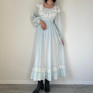 古着 70年代 ガンネサックス GUNNE SAX Jessica マキシ丈 長袖 フレア ワンピース USA製 レディースM ヴィンテージ /eva001382｜jamtrading1