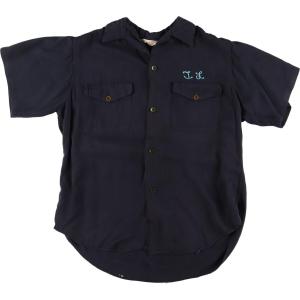 古着 60年代 NAT NAST チェーン刺繍 オープンカラー ボウリングシャツ メンズM ヴィンテージ /evb000745 【SS2403】｜jamtrading1