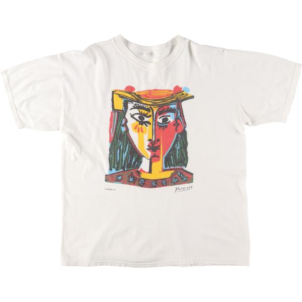 古着 90年代 PICASSO ピカソ アートTシャツ メンズXL ヴィンテージ /evb00570...