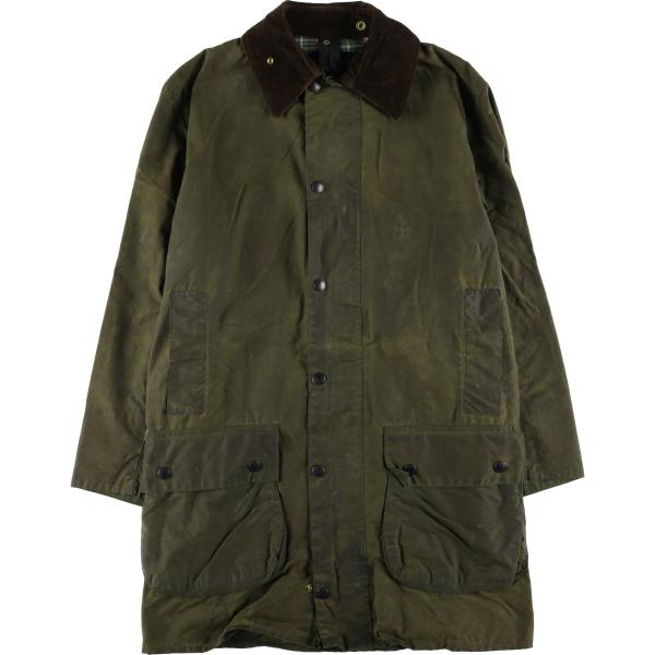 古着 80年代 バブアー Barbour BORDER ボーダー 2ワラント ワックスコットン オイ...