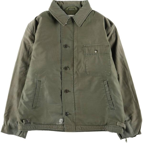 古着 80年代 米軍実品 A-2 ミリタリー デッキジャケット USA製 LARGE(42-44) ...