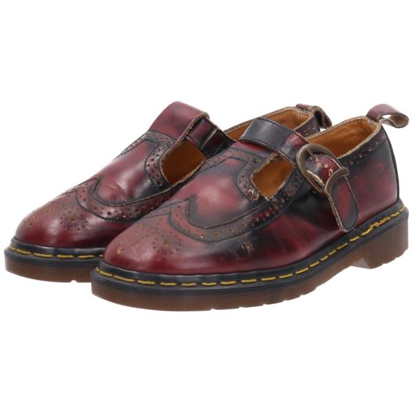 古着 ドクターマーチン Dr.Martens ウイングチップ ストラップシューズ 英国製 UK6 レ...