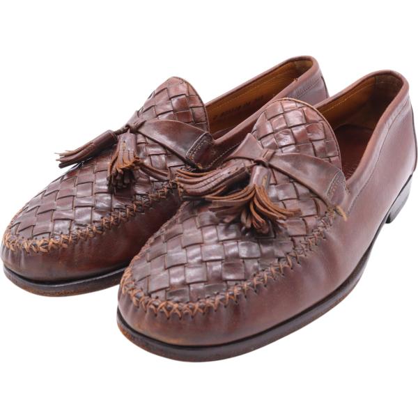 古着 コールハーン COLEHAAN RESORT 編み込み タッセルローファー 8D メンズ26....