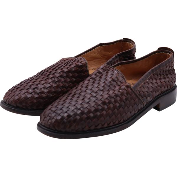 古着 編み込み ローファーシューズ イタリア製 8 2/1 メンズ26.0cm相当 /saa0133...