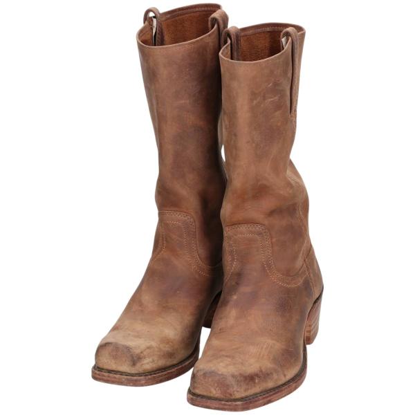古着 フライ FRYE スクエアトゥ ローパーブーツ 8 1/2M メンズ26.5cm相当  /sa...