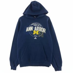 古着 アディダス adidas MICHIGAN ミシガン大学 カレッジ スウェットプルオーバーパーカー メンズM /taa002792 【SS2403】｜jamtrading1