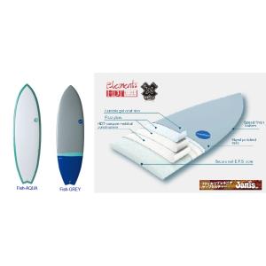 NSP surfboards　品番 ELEMENTS  Fish 5'6" x 19 3/4 x 2 1/8　エヌエスピーサーフボード ショートボード　フィッシュ｜janis