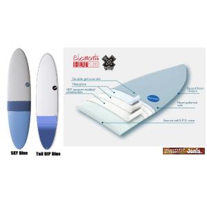 NSP surfboards　ファンボード　品番 Fun 6'8" x 21 x 2 5/8　エヌエスピー　サーフボード SKY Blue｜janis
