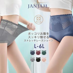 ストレッチレースショーツ 大きいサイズ レディース メール便送料無料 花柄レース ハイウエスト 透け感 インナー LL 3L 4L 5L 6L