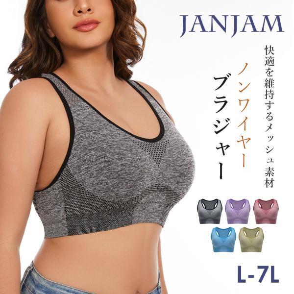 ブラジャー 大きいサイズ レディース メール便送料無料 メッシュ切替 ノンワイヤー ナイトブラ イン...