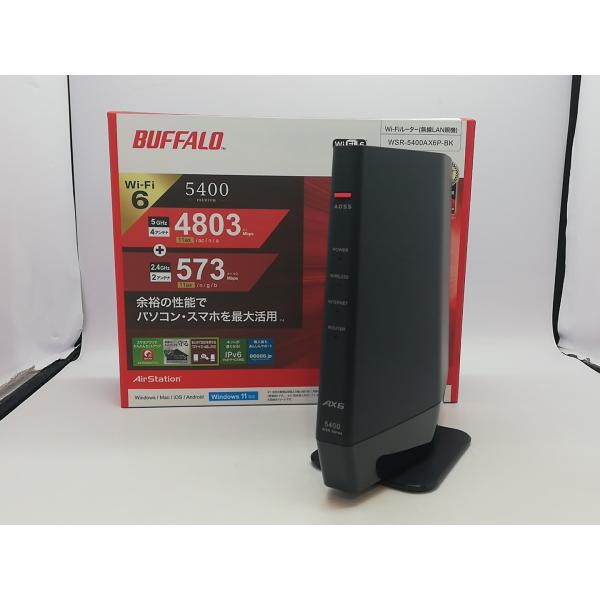 【中古】BUFFALO AirStation WSR-5400AX6P-BK Wi-Fi6(11ax...