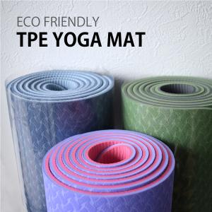 ヨガマット 6mm 高級 TPE 素材 無臭 滑りにくい トレーニングマット