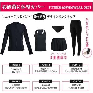 ラッシュガード 5点 セット フィットネス 水...の詳細画像5