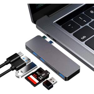 USB Type C ハブ MacBook Pro/Air 最新型 6-IN-1 USB-C ハブ PD充電