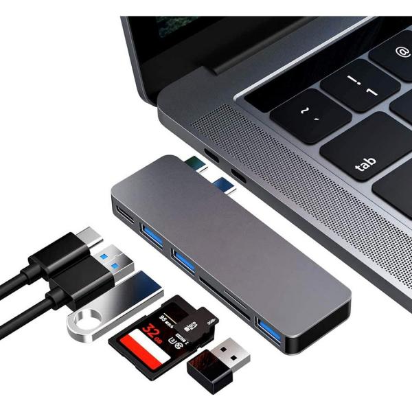 USB Type C ハブ MacBook Pro/Air 最新型 6-IN-1 USB-C PD充...