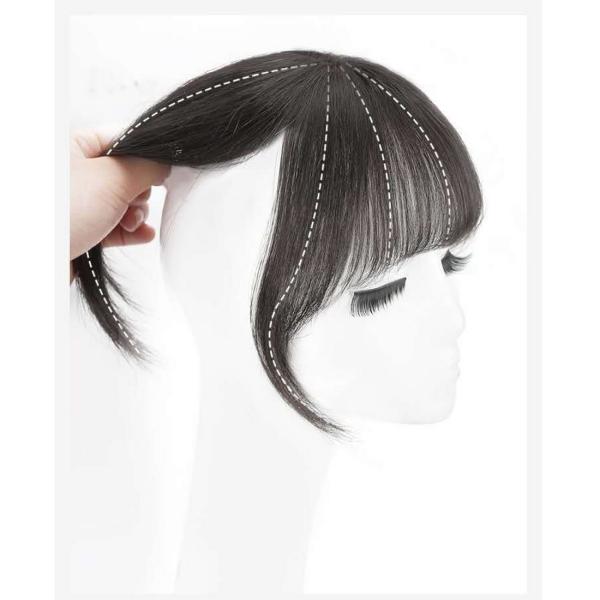 前髪ウィッグ つむじ付き ファッションウィッグ ポイントウィッグ 部分ウィッグ 軽量 ワンタッチ 黒...