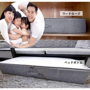 ベッド下収納ボックス 2個セットー綿麻 特大容...の詳細画像2