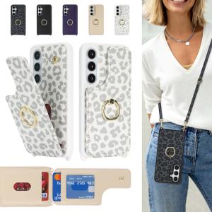 Galaxy S25 Ultra ケース 背面手帳型 リング Galaxy S25 カバー ショルダー galaxys25 スマホケース サムスン ギャラクシー s25 携帯ケース カード収納 肩掛け