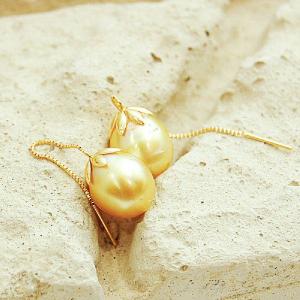 【最終価格】白蝶金 真珠 10mmピアス(K18／ダイヤ付) 南洋白蝶真珠 K18 18金 10mm珠 ピアス プレゼント 日本製 保証書付