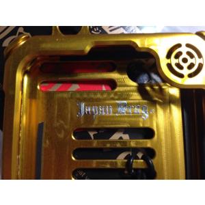 iPhone6s/6アルミバンパー　アルミ削り出し最強プロテクター　艶ありゴールド　大音響 アルミバンパー　 強化ガラス対応　サウンドジャケットiPhone6ｓ　　｜japan-drag