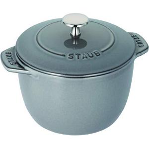 staub ストウブ 「 ラ ココット de GOHAN グレー M 16cm 」 ご飯鍋 炊飯 2合 鋳物 ホーロー鍋 IH対応 炊飯器 【日本正規