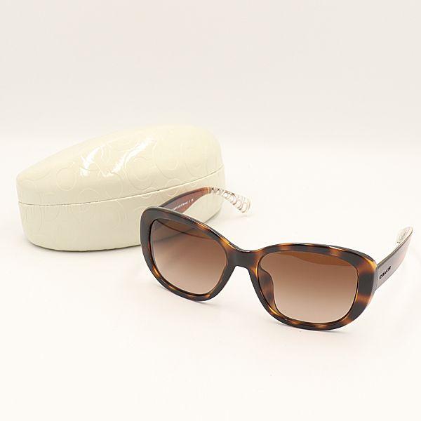 ケース付 コーチ サングラス HC 8095F 522013 56ロ17 135 3N ブラウン系 ...