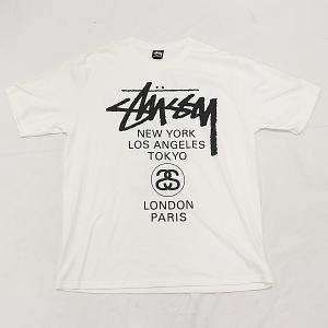 良品 ステューシー WORLD TOUR TEE Tシャツ 半袖 綿 トップスサイズ L ホワイトカラー 2000000 APA AKO ABC MTM