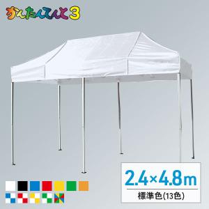 かんたんてんと3 スチール＆アルミ複合 (2.4m×4.8m)(標準色)