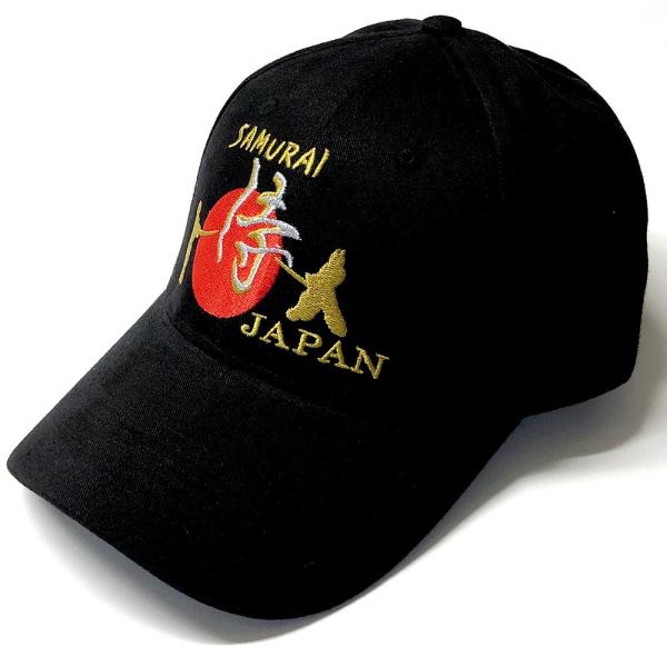 侍 JAPAN キャップ 黒 帽子 野球帽 サムライ ジャパン キャップ SAMURAI JAPAN...