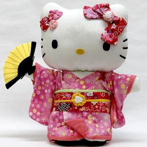 キティ ぬいぐるみ 人形 キティちゃん ピンクの着物 Lサイズ｜japan