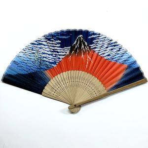 開運扇子　赤富士　（プラケース入り）メール便 送料無料