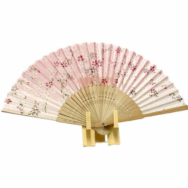 開運 扇子 満開桜 ピンク 竹製 扇子スタンド 付き 開運扇子 組み立て式 扇子立て 壁掛け 置き型...