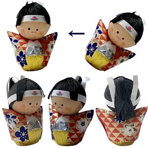 日本のおみやげ民芸玩具起き上がりこぼし人形 桃...の詳細画像1
