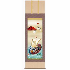 掛軸 寿老人 七福神 掛軸｜絹 掛け軸 寿老人 七福神 風水アイテム
