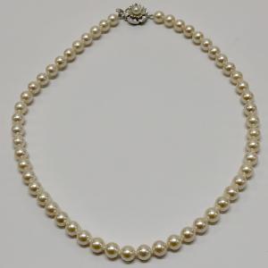 あこや本真珠ネックレス アコヤ貝本真珠ネックレス7.5-8.0㎜サイズピンク系鑑別付きセット