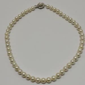 極上の逸品 アコヤ真珠 ネックレス 天然寒色系 オールノット 7.5-8.0mm WEB限定】あこや真珠 ネックレス7.5-8.0mm -BASIC- | 7.0-8.0mm