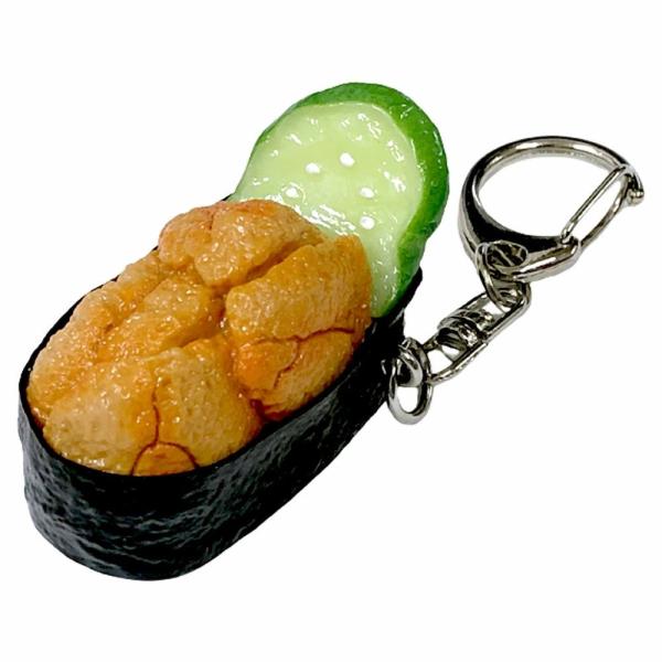 寿司キーホルダー ウニ軍艦 日本製 食品サンプルキーホルダー 雲丹 お寿司のキーホルダー うに 日本...