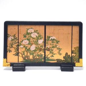 名画屏風 松鶴図 ミニ屏風 四曲一双屏風 和風インテリア屏風 メール便