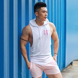 Mr.Hui タンクトップ メンズ ノースリーブ フード付き