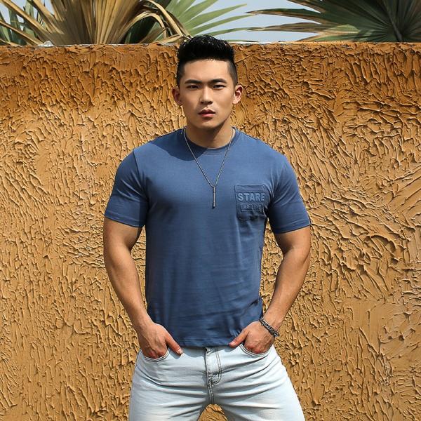Mr.Hui Tシャツ メンズ 半袖 トレーニングウェア ジムウェア ボディビル綿100% 4色 H...