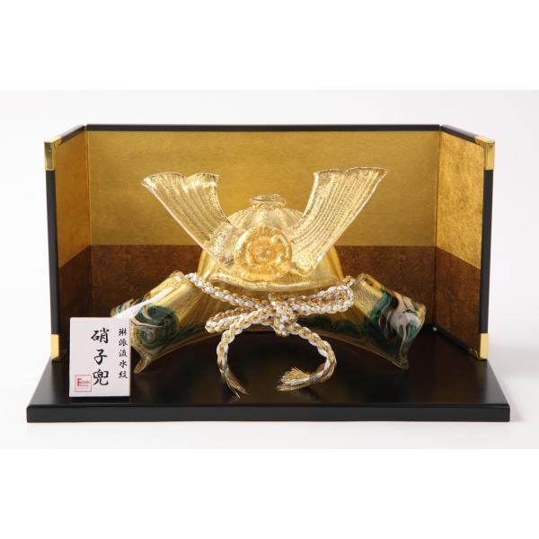 ガラス 兜 琳派流水紋 硝子兜 五月人形 ５月人形 子供の日 コンパクト 小さい 硝子 出産祝いギフ...