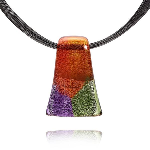 ガラスのジュエリー 紅葉帯 ネックレス 手作りガラス細工 FF-kouyou-o FUSION FA...