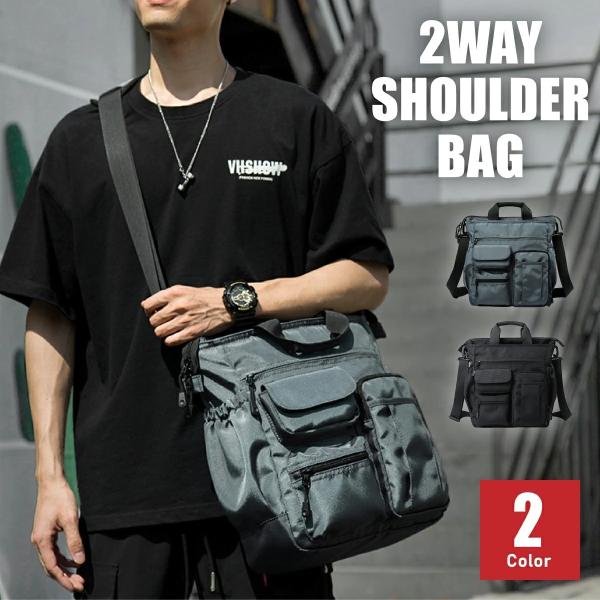 ショルダーバッグ 2way メンズ 軽量 ハンドバッグ カジュアル 多機能 防水 撥水 大容量 ショ...